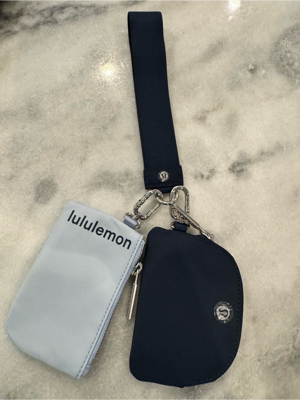 lululemon athletica Navy and Light Gray Wrist Pouch Duo